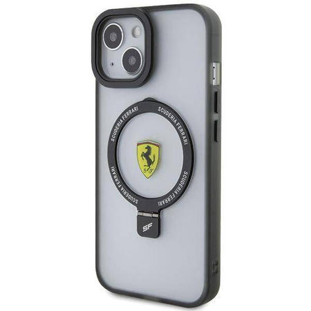 Original Case IPHONE 14 PLUS / 15 PLUS Ferrari Hardcase Ring Stand 2023 Collection MagSafe (FEHMP15MUSCAH) transparent