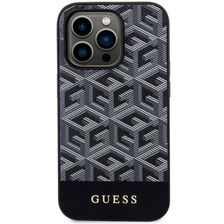 Guess GUHMP14LHGCFSEK iPhone 14 Pro 6.1" black/black hardcase GCube Stripes MagSafe