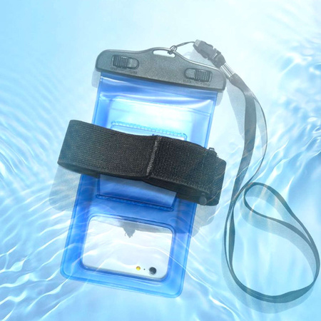 Waterproof case with a PVC phone band - transparent