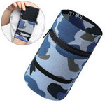 Stoffarmband am Arm für Lauffitness, camo blue