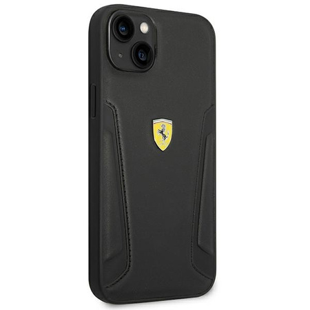 Ferrari nakładka do iPhone 14 Plus 6,7" FEHCP14MRBUK czarna HC Leather Stamp Sides