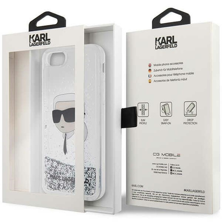 Karl Lagerfeld KLHCI8LNKHCH iPhone 7/8/ SE 2020/2022 Silber/Silber Hardcase Glitter Karl Head