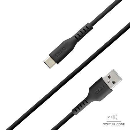 SBS TECABLEMICROC15K USB-A – USB-C-Kabel 1,5 m – Schwarz