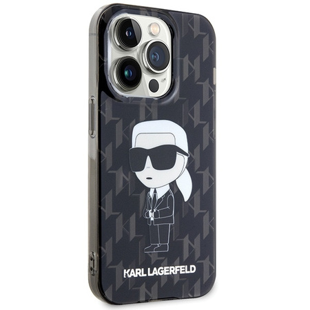 Karl Lagerfeld nakładka do iPhone 15 Pro 6,1" KLHCP15LHNKMKLK czarna HC IML Ikonik Monogram