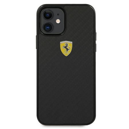 Ferrari FERCAHCP12SBK iPhone 12 mini 5,4" czarny/black hardcase On Track Real Carbon