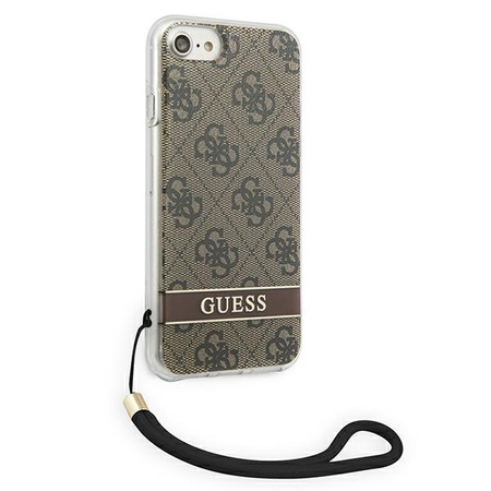 Case IPHONE SE 2022 / SE 2020 / 7 / 8 Guess Hardcase 4G Print Strap (GUOHCI8H4STW) brown