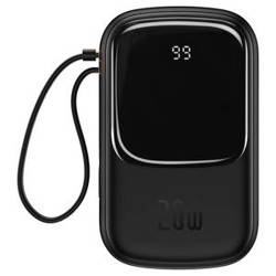 Powerbank Baseus Qpow PRO with cable, 20000mAh, 20W (Black)