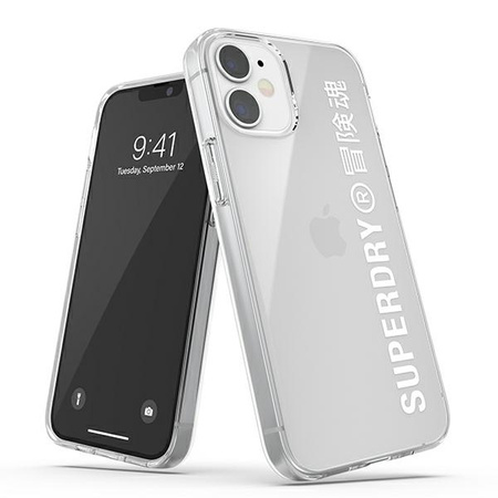 SuperDry Snap iPhone 12 mini Clear Case biały/white 42593