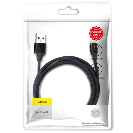 Baseus Yiven kabel przewód w materiałowym oplocie USB / Lightning 1,8M czarny (CALYW-A01)