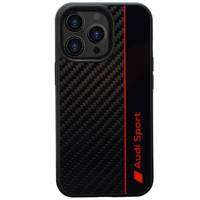 Audi Carbon Fiber Stripe iPhone 13 Pro / 13 6,1&quot; schwarz/schwarz Hardcase AUS-TPUPCIP13P-R8/D1-BK