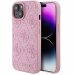 Guess GUHCP15SP4EPMP iPhone 15 6,1&quot; rosa/rosa Hardcase Leder 4G gestempelt