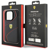 Ferrari Twist Metal Logo Hülle für iPhone 15 Pro – Schwarz