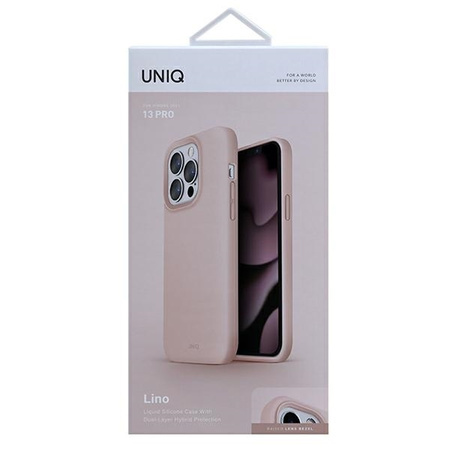 UNIQ etui Lino iPhone 13 Pro / 13 6,1" różowy/blush pink