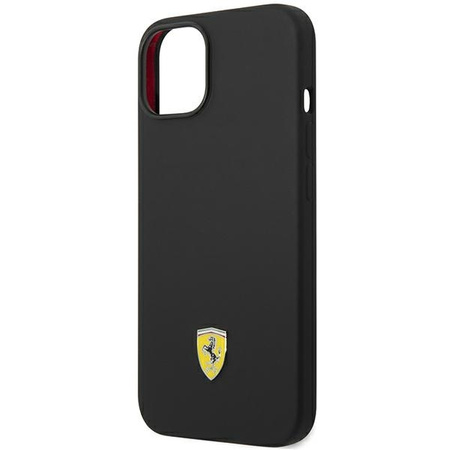 Original Case IPHONE 14 PLUS Ferrari Hardcase Silicone Metal Logo black