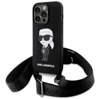 Karl Lagerfeld KLHCP15XSCBSKNK iPhone 15 Pro Max 6.7&quot; hardcase black/black Crossbody Silicone Ikonik