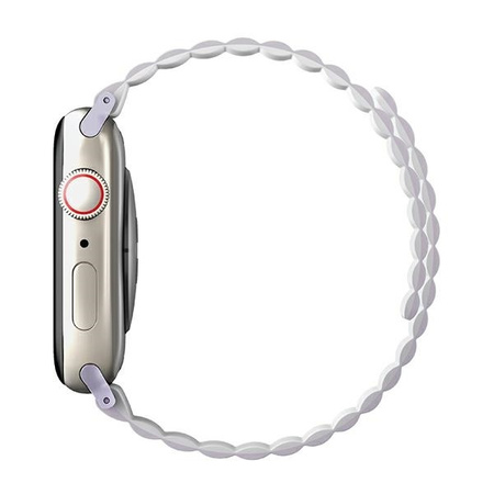 UNIQ pasek Revix Apple Watch Series 4/5/6/7/8/SE/SE2/Ultra 42/44/45mm. Reversible Magnetic lilak-biały/lilac-white