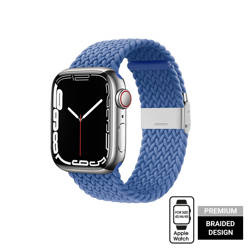 Crong Wave Band – Pleciony pasek do Apple Watch 42/44/45 mm (niebieski)