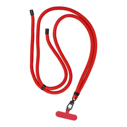 Zawieszka SWING (8mm) do telefonu z regulacją długości / długość sznura 165cm (max 82,5cm w pętli) / na ramię lub szyję - czerwony