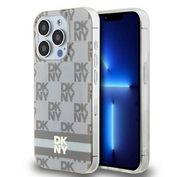 DKNY DKHMP13XHCPTSE iPhone 13 Pro Max 6.7" beżowy/beige hardcase IML Checkered Mono Pattern & Printed Stripes MagSafe