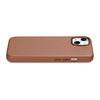 iCarer Case Leather pokrowiec etui z naturalnej skóry do iPhone 14 brązowy (WMI14220705-BN) (kompatybilne z MagSafe)