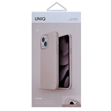 UNIQ etui Lino iPhone 13 6,1" różowy/blush pink