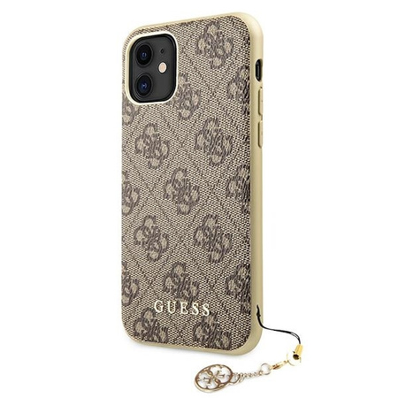 Guess GUHCN61GF4GBR iPhone 11 brown /brązowy hard case 4G Charms Collection