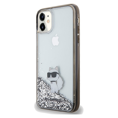 Karl Lagerfeld nakładka do iPhone 11 KLHCN61LKCNSK HC LIQ. GLITTER C transparentna