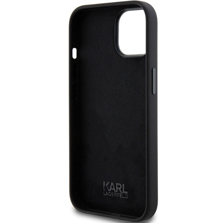 Karl Lagerfeld Silicone Choupette Metal Pin case for iPhone 15 Plus / 14 Plus - black