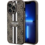 Guess 4G Printed Stripes MagSafe-Hülle für iPhone 15 Pro – braun