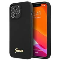 Guess GUHMP13LLSLMGBK iPhone 13 Pro / 13 6.1 &quot;schwarz / schwarzes Hardcase Silikonschrift Gold Logo