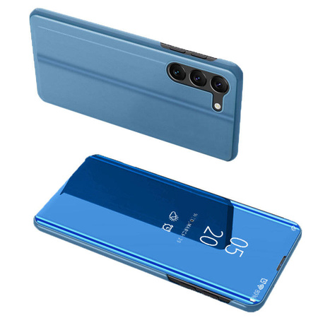 Clear View Case Hülle für Samsung Galaxy S23+ Flip Cover blau