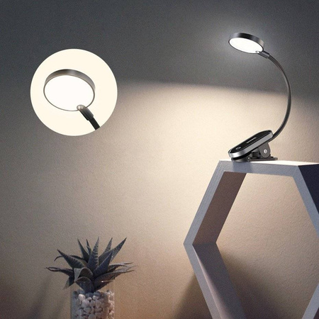 Baseus mini lampka lampa LED z klipsem szary (DGRAD-0G)