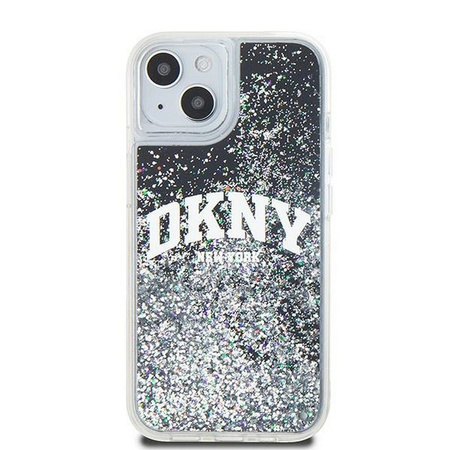 DKNY DKHCP15SLBNAEK iPhone 15 / 14 / 13 6.1" czarny/black hardcase Liquid Glitter Big Logo