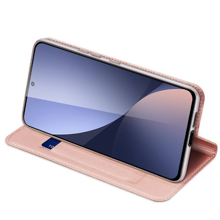 Schutzhülle XIAOMI 12 LITE mit einem Flip Dux Ducis Skin Leder hell-pink