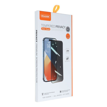 Szkło Hartowane 6D Pro Veason Privacy Glass - do Iphone 13 czarny