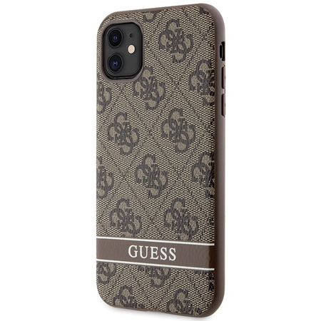 Guess GUHCN61P4SNW iPhone 11 / Xr brown/brown hardcase 4G Stripe