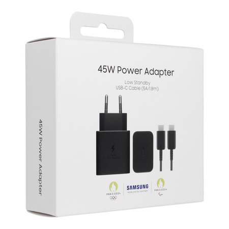 Samsung EP-T4511XBEGEU 45W 4.05A 1x USB-C wall charger - black + USB-C cable