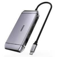 Choetech 9w1 wielofunkcyjny HUB USB Typ C - 3x USB 3.2 Gen 1 / czytnik kart SD i TF / HDMI 4K 30Hz / VGA Full HD 60Hz / USB Typ C / RJ45 szary (HUB-M15 gray)