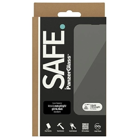 SAFE by PanzerGlass Ultra-Wide Fit Panzerglas für Motorola Moto G13 / G23 / G53 5G – mit schwarzem Rahmen