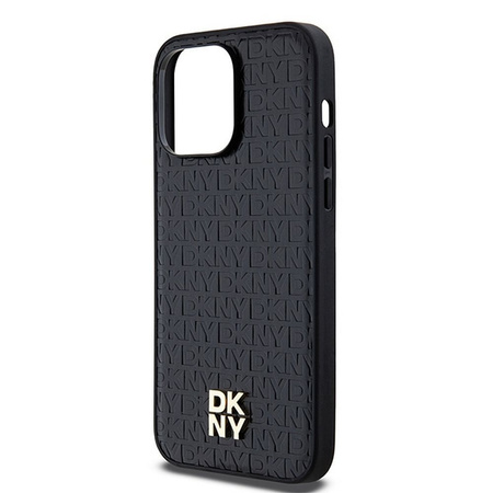 DKNY DKHMP14LPSHRPSK iPhone 14 Pro 6.1" czarny/black hardcase Leather Pattern Metal Logo MagSafe