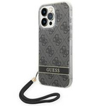 Original Handyhülle IPHONE 14 PRO Guess Hardcase 4G Print Strap (GUOHCP14LH4STK) schwarz