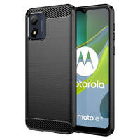 Carbon Case für Motorola Moto E13 flexible Silikon-Carbon-Hülle schwarz