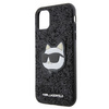 Karl Lagerfeld KLHCN61G2CPK iPhone 11 / Xr 6,1&quot; schwarz/schwarzes Hartschalenetui mit glitzerndem Choupette-Patch