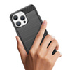 Flexible carbon pattern case for iPhone 15 Pro Max Carbon Case - black