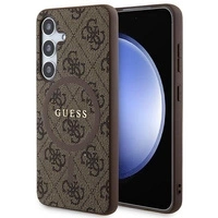 Guess 4G Collection Leather Metal Logo MagSafe Case for Samsung Galaxy S24 - Brown