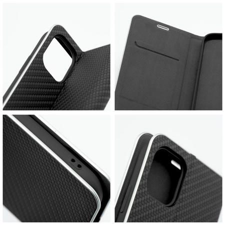 Kabura LUNA Book Carbon do IPHONE 16 czarny