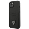 Schutzhülle IPHONE 13 MINI Guess Hardcase Saffianotriangle Logo Cardslot (GUHCP13SPSATPK) schwarz