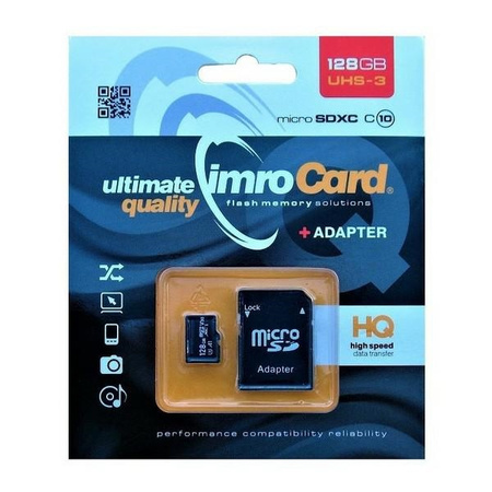 Imro karta pamięci 128GB microSDXC kl. 10 UHS-3 + adapter