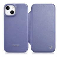 iCarer CE Premium Leather Folio Case iPhone 14 Plus Magnetic Flip Leather Folio Case MagSafe Light Purple (WMI14220715-LP)