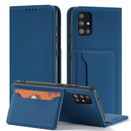 Magnet Card Case Case for Xiaomi Redmi Note 11 Pro Pouch Card Wallet Card Holder Blue